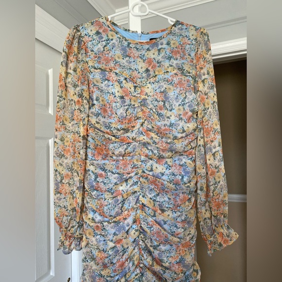 Nordstrom x Vici floral dress medium ruched chiffon - Picture 5 of 9